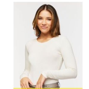 Forever 21 ribbed long sleeve body suit
